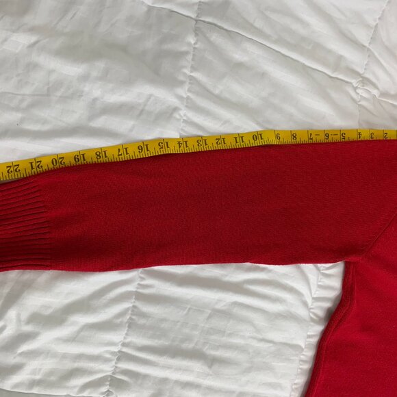 Tommy Hilfiger Men’s Red 100% Cotton Quarter-Zip Sweater – Classic Casual Style - Picture 13 of 15